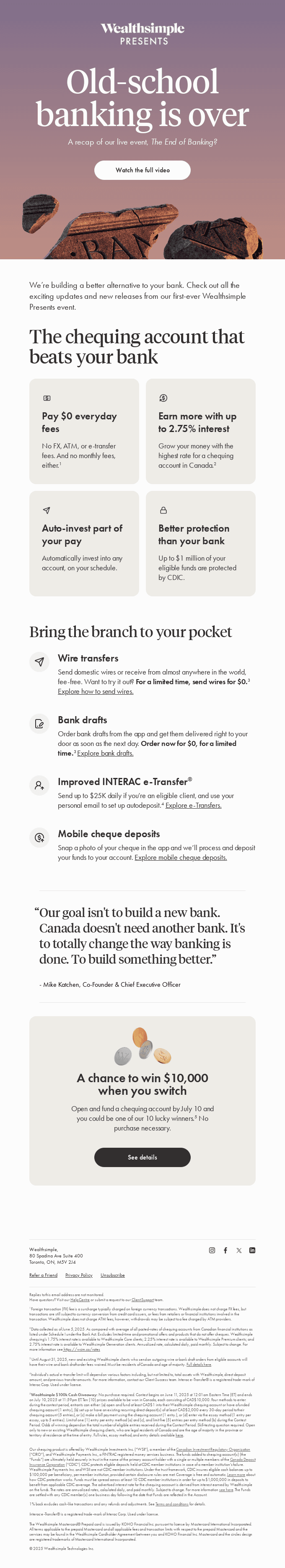 The recap: Wealthsimple Presents - The End of Banking