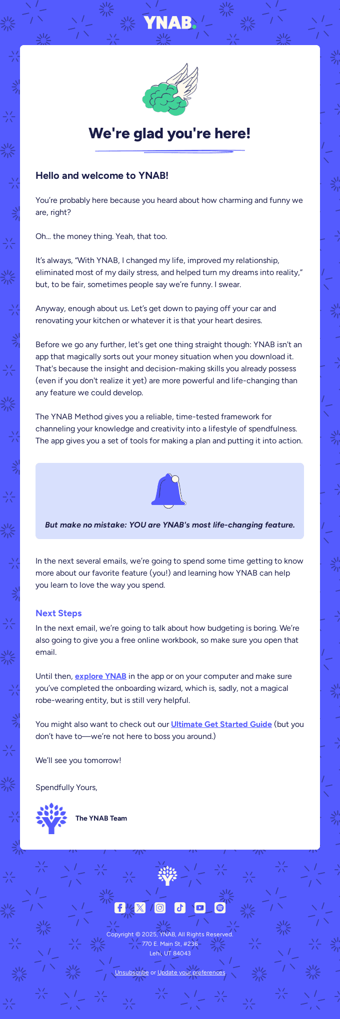 Welcome to YNAB! 🎉