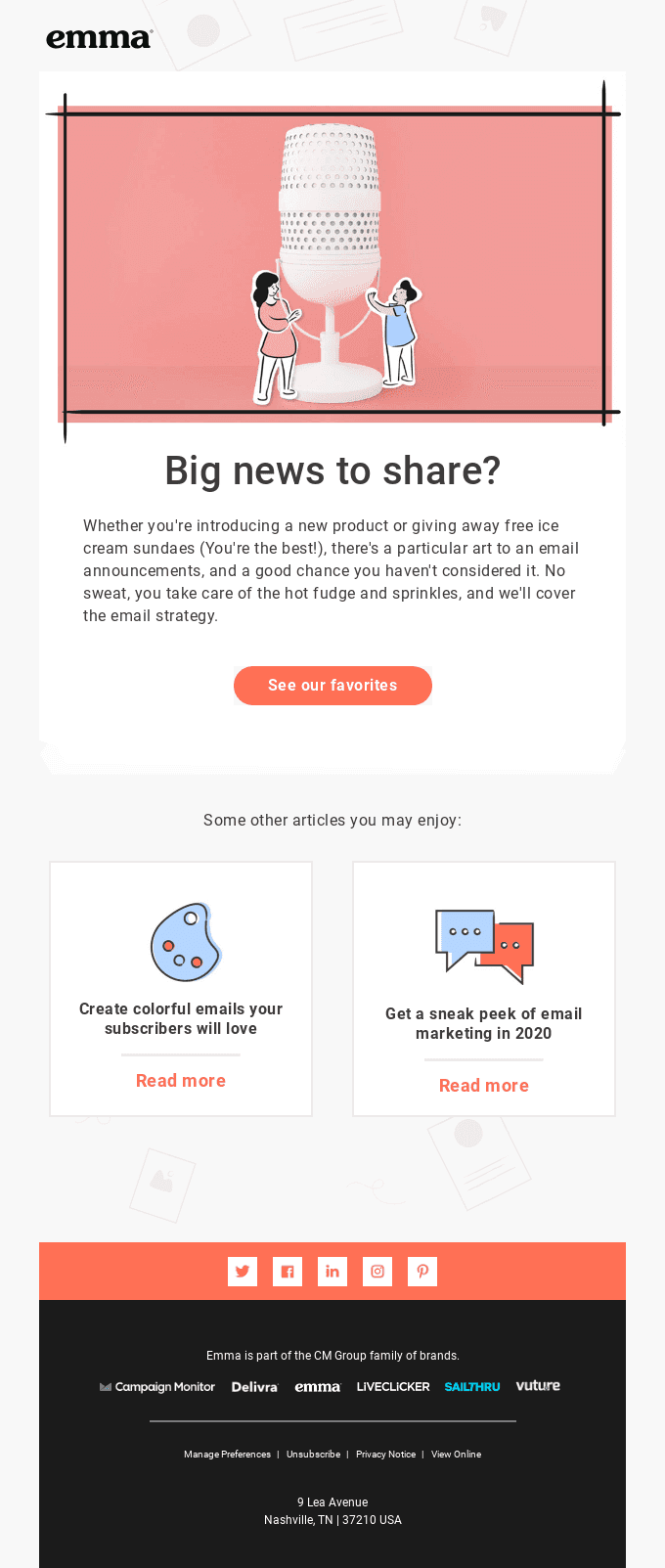 🎉 Announcing: Our favorite email announcements