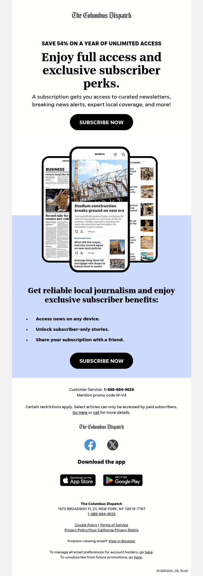 54% off unlimited access to The Columbus Dispatch.