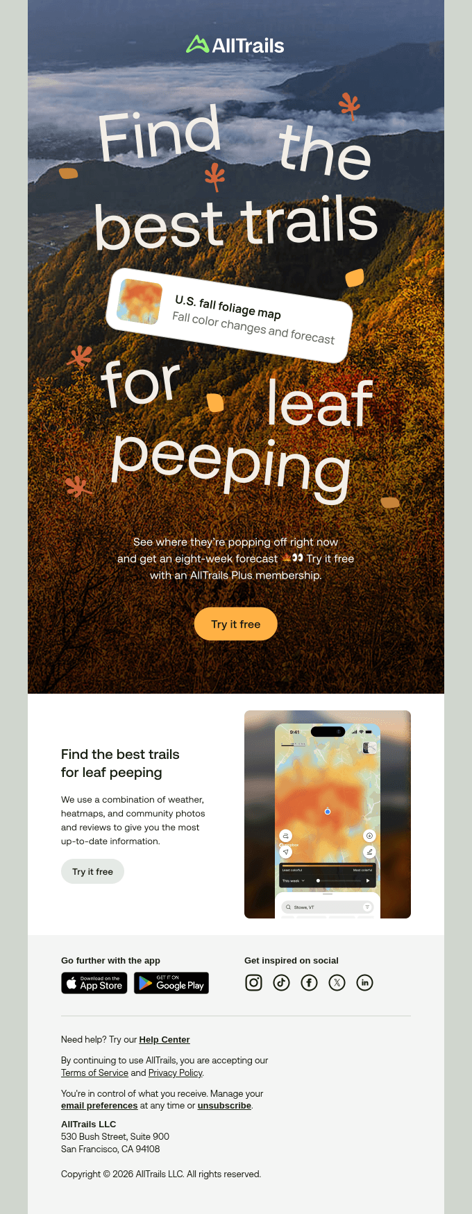 🍂👀 New! Find trails for leaf peeping