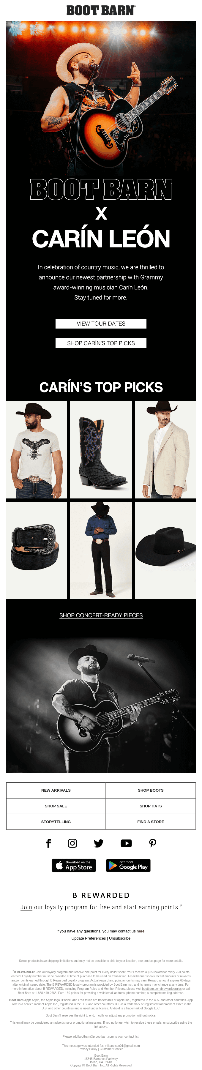 Announcing Carín León X Boot Barn