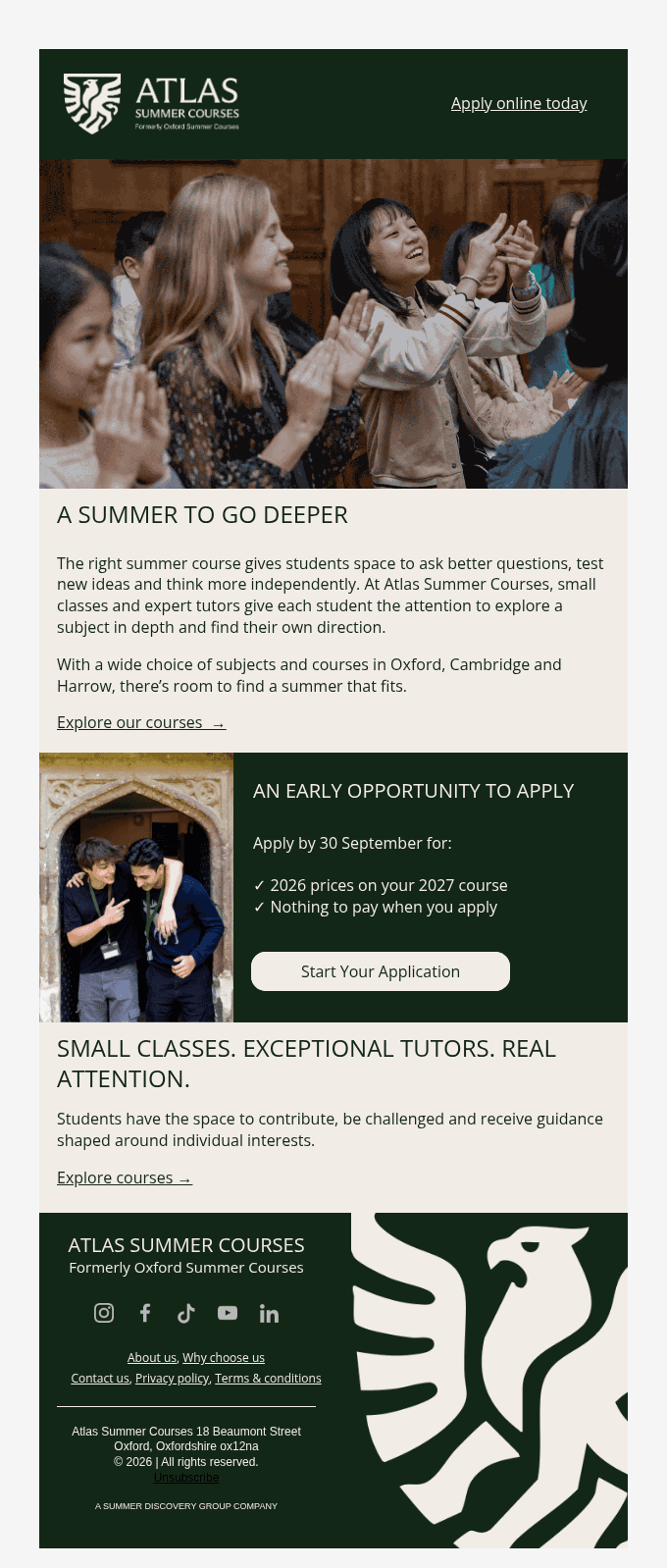 What could Summer 2027 hold with Atlas Summer Courses?