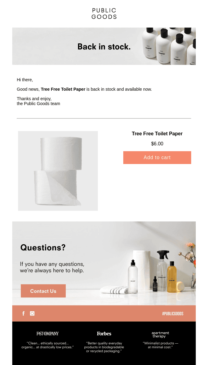 Available now: Tree Free Toilet Paper.