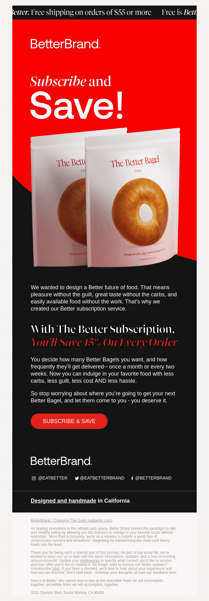 Better Bagels, Regular Shipments