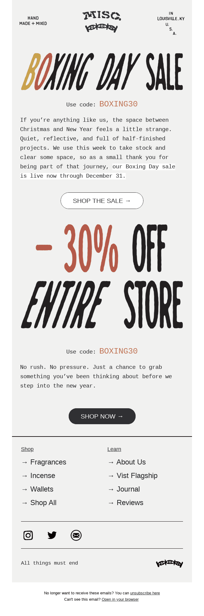 Boxing Day — Let's end the year on a high note!