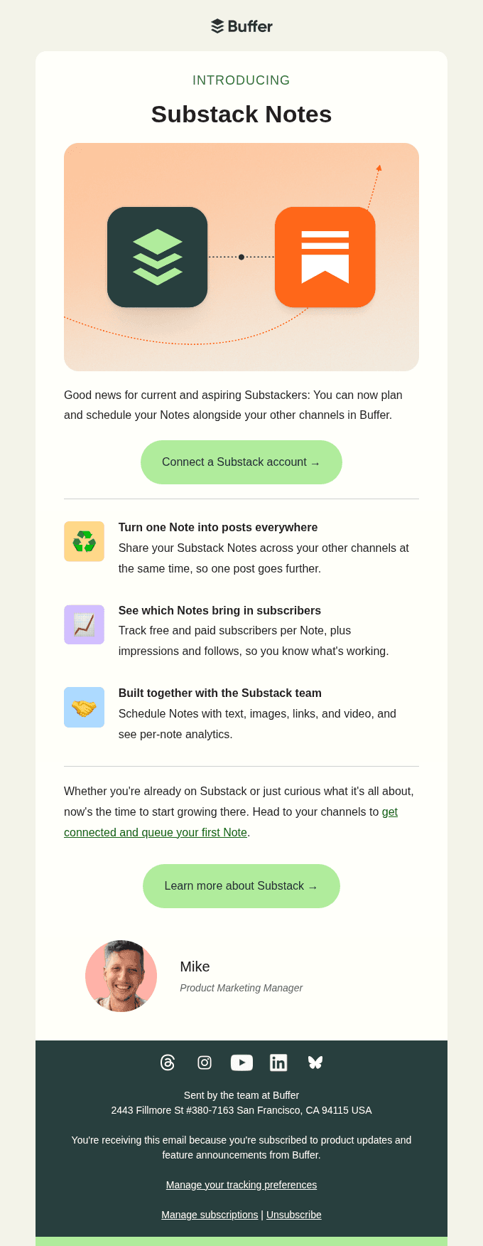 NEW: Schedule Substack Notes in Buffer