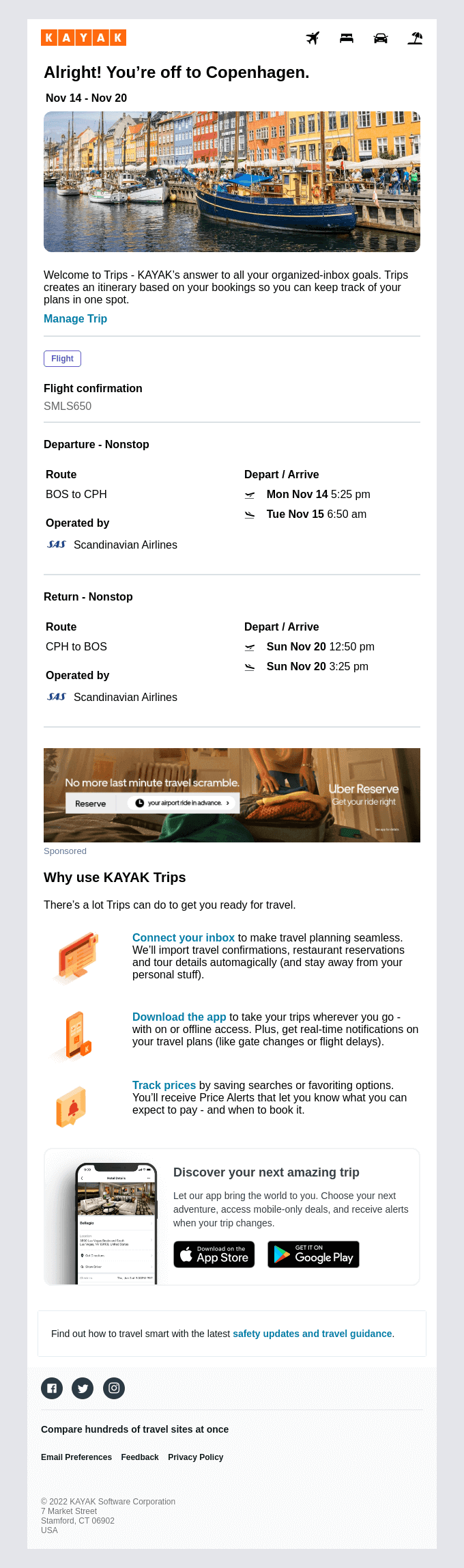 πΒ Check out your travel plans to Copenhagen.