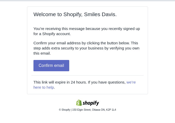 Confirm your email address