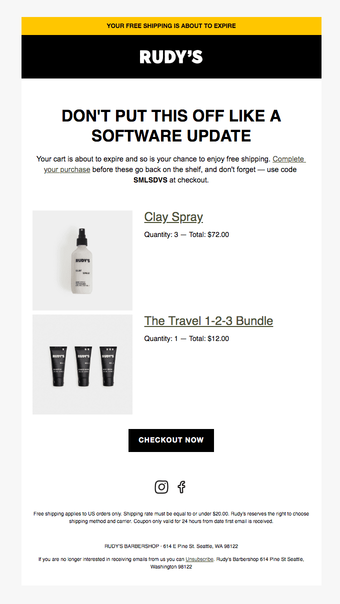 Don’t let free shipping go to waste