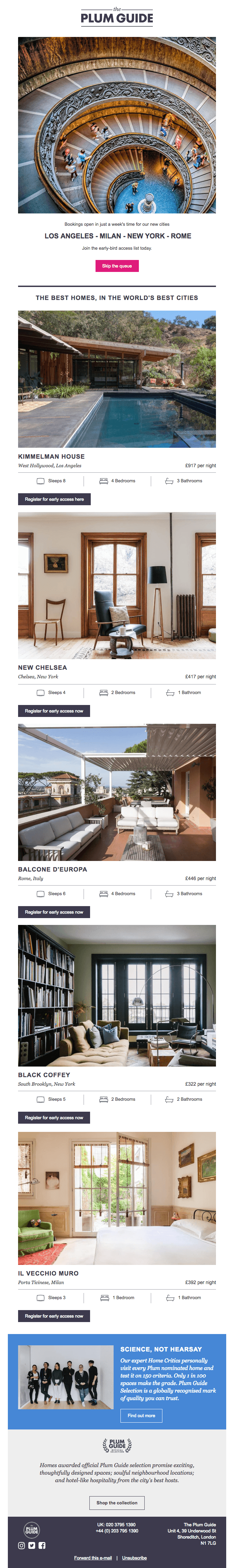 Early-bird access to Los Angeles, Milan, New York & Rome’s top homes