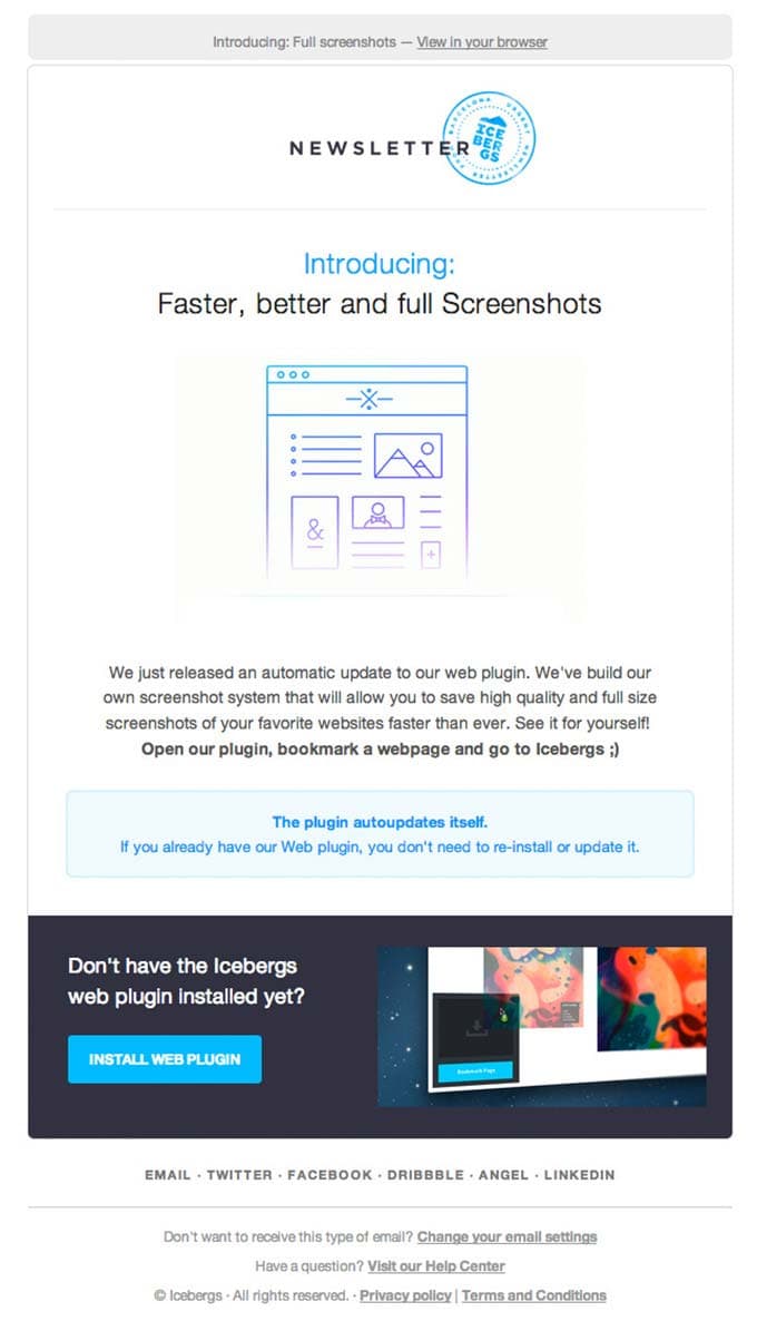 Email Newsletter Design from Icebergs