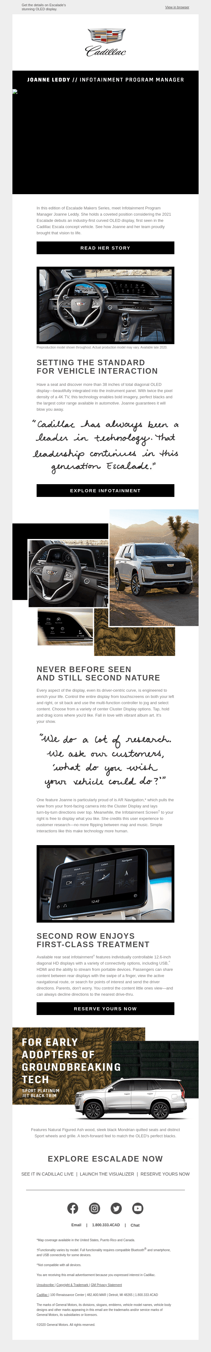 Smiles Davis, Escalade technology puts the future at your fingertips.