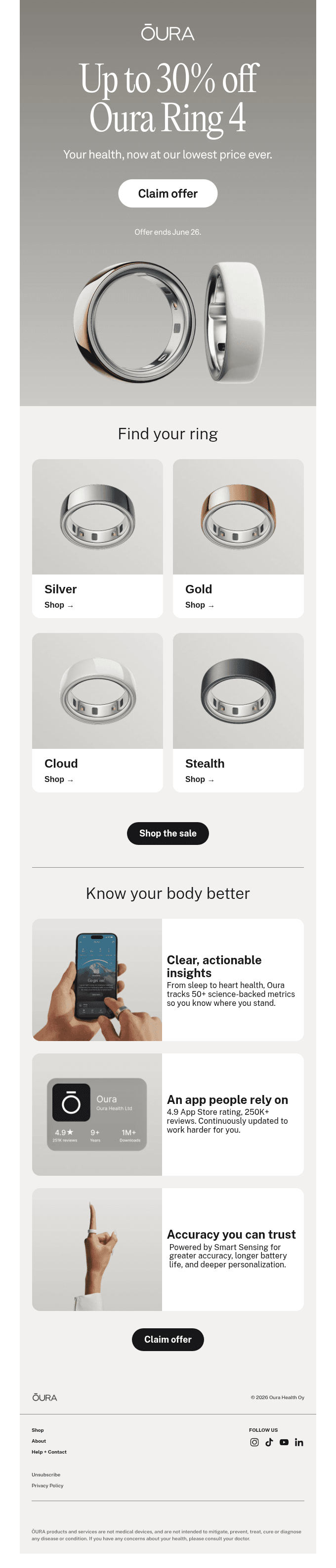 Flash Sale: Save up to 30% on Oura Ring 4