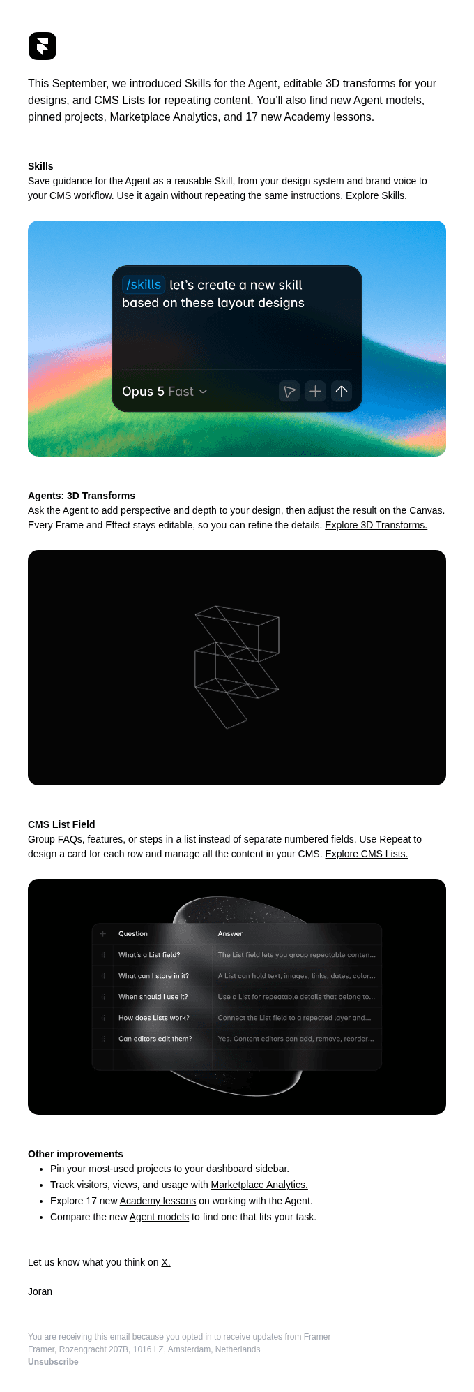 Framer Monthly