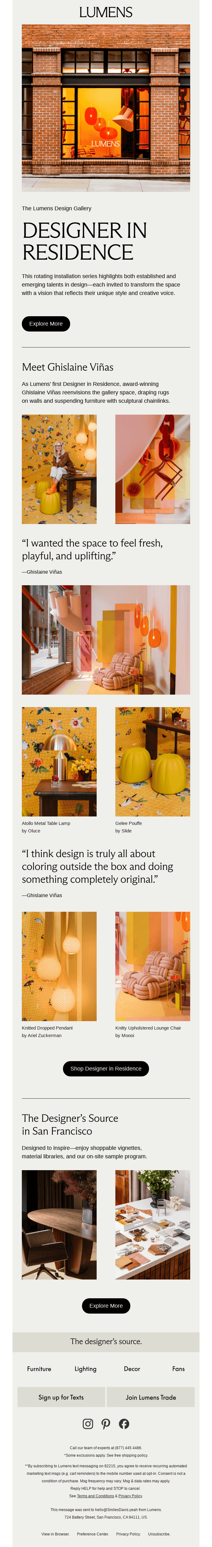 Ghislaine Viñas, Designer in Residence