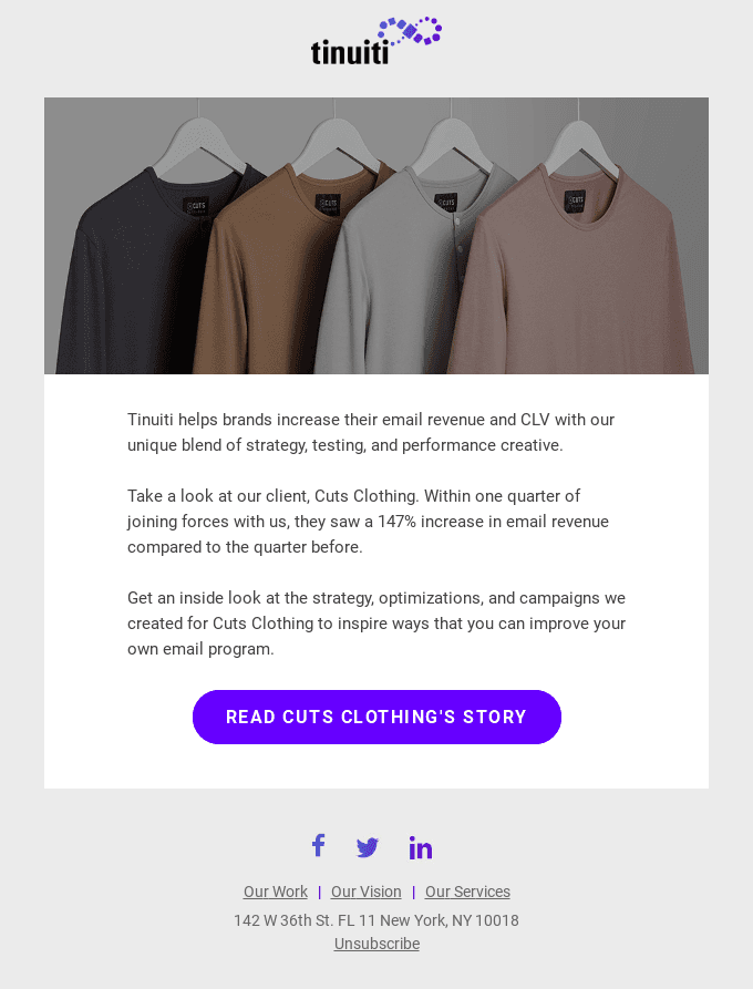 How Cuts Clothing Boosted Email Sales by 147%