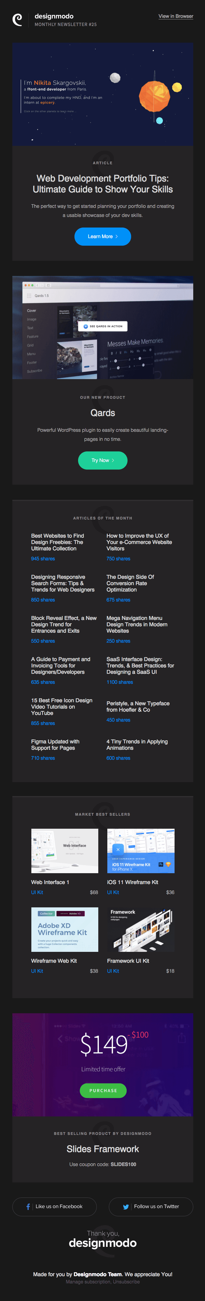 Issue #25: Web Development Portfolio Tips, Design Freebies, e-Commerce Website UX, SaaS Interface Design, New Typeface from Hoefler & Co and more.