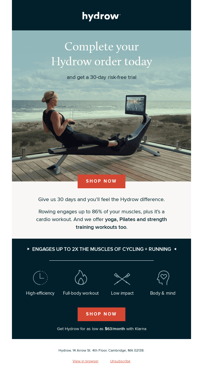 It's never too late: Complete your Hydrow order today