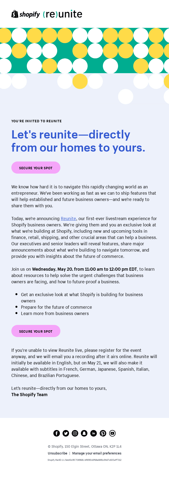 Join us for Reunite, Shopify’s first-ever livestream for business owners