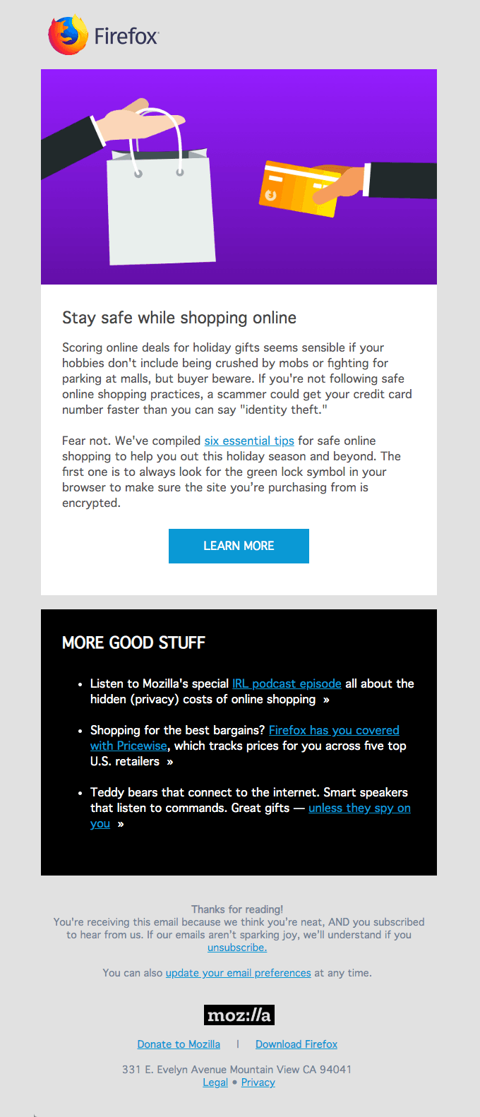Keep your data secure with safe online shopping tips from Firefox