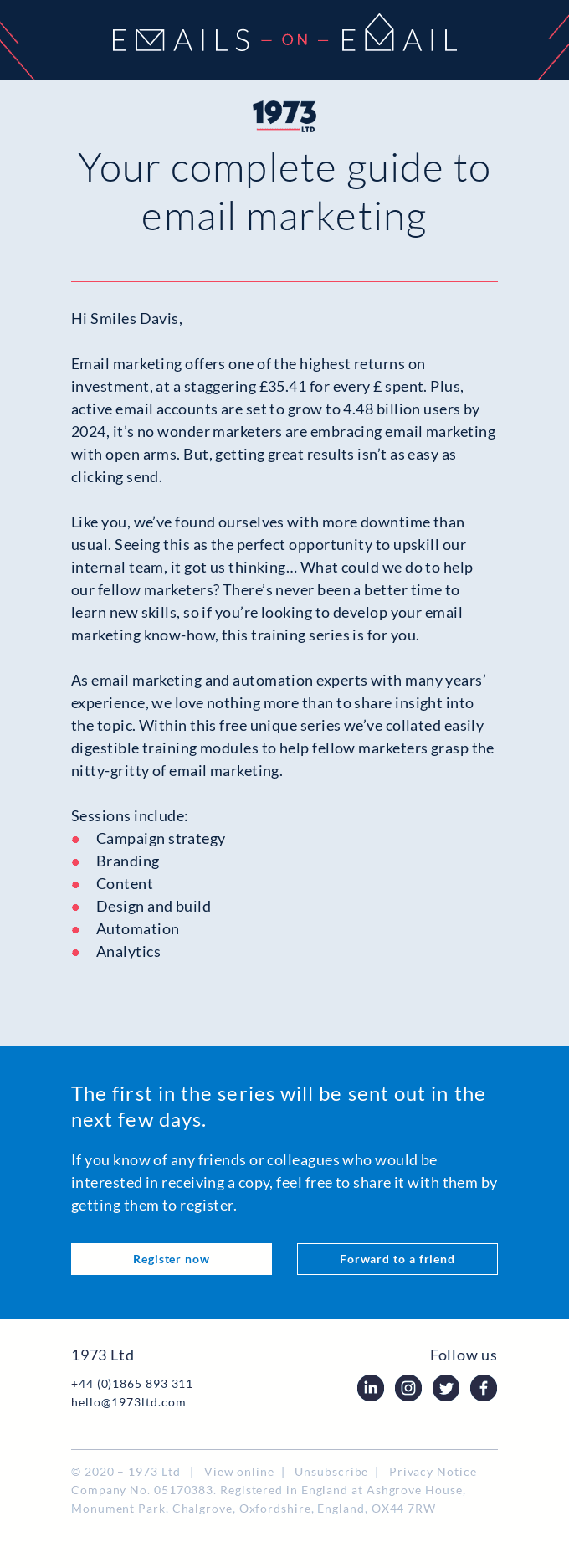 Smiles Davis, welcome to your complete guide to email marketing