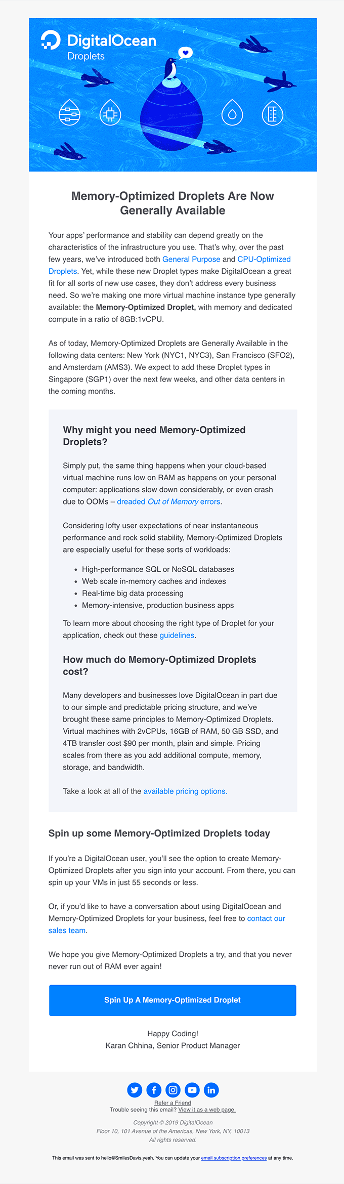 Memory-Optimized Droplets are Generally Available