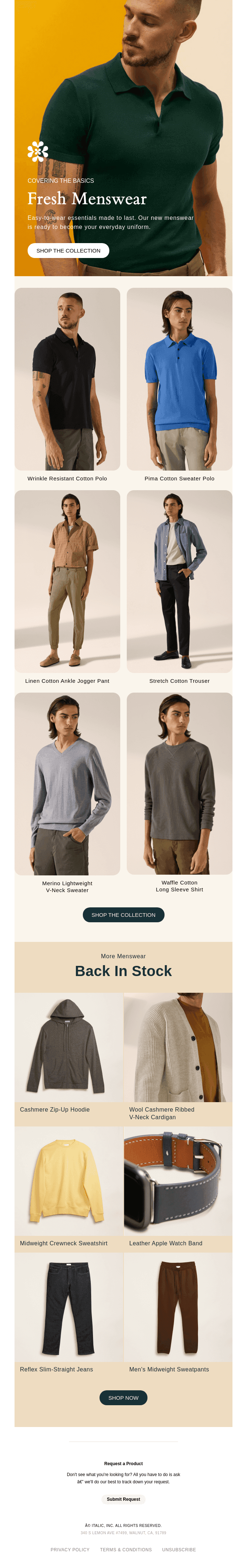 Modern basics in premium materials