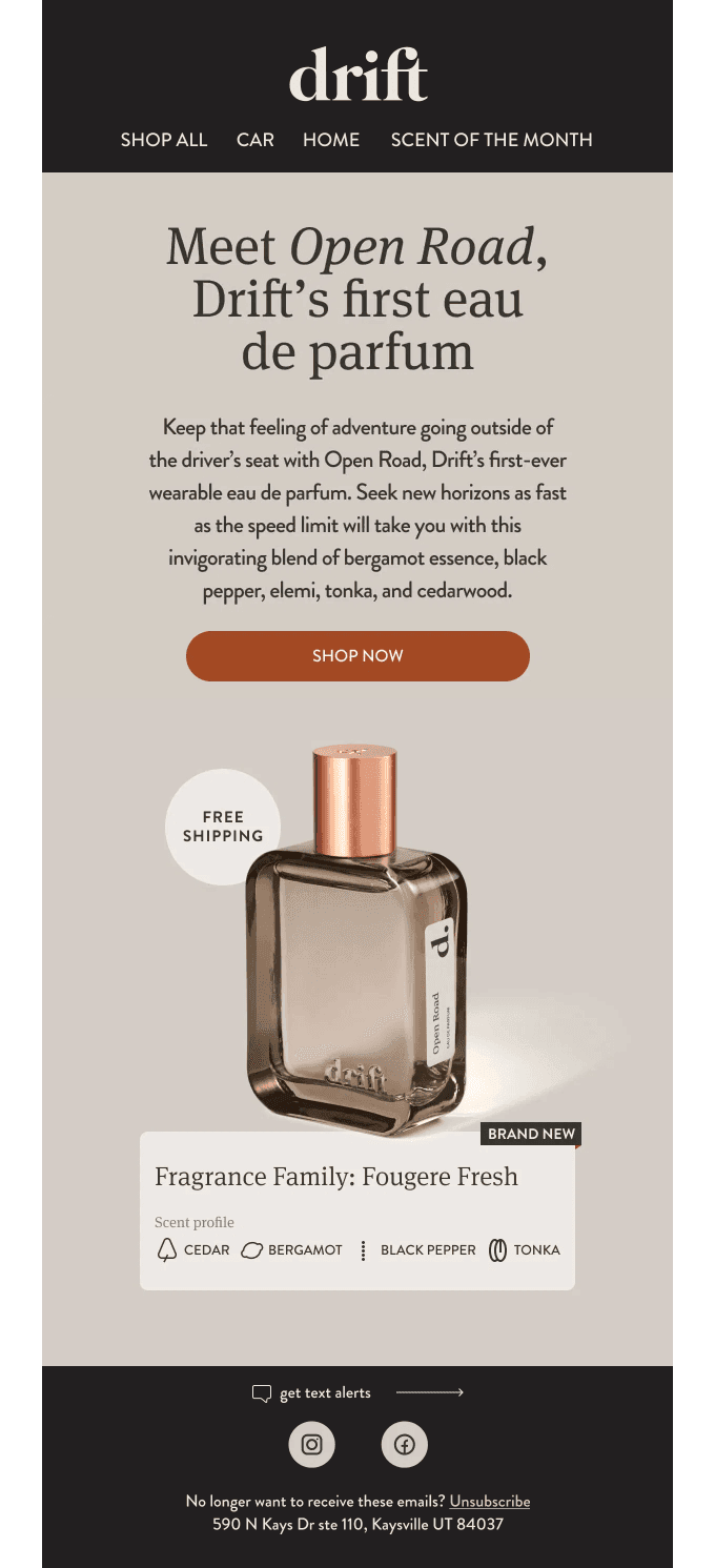 NEW! Drift’s FIRST Wearable Scent, Open Road