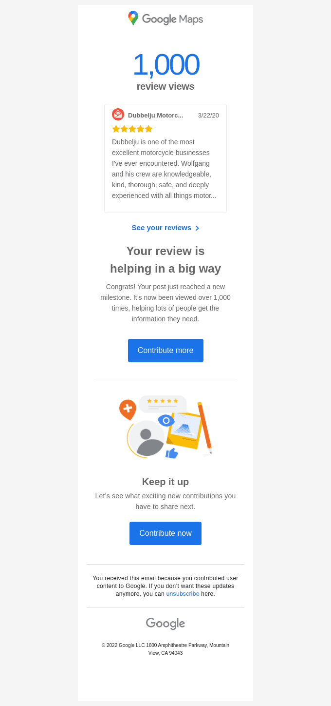 New milestone—1,000 views for your review 👌