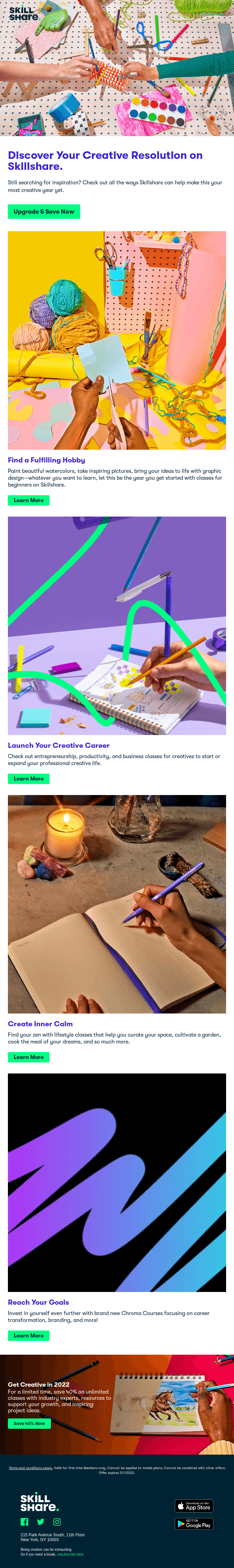 New Year, New You, New Creative Passions on Skillshare