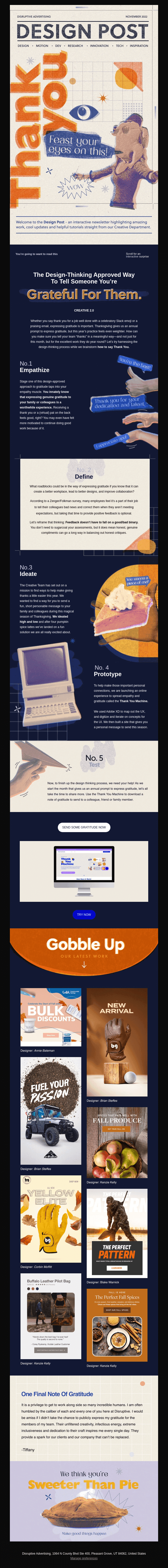 November Creative Newsletter 🦃🍂