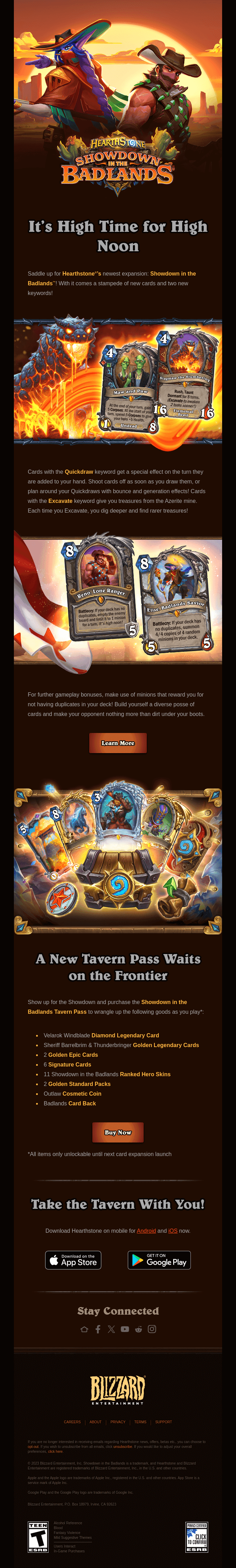 Now Live: Hearthstone Showdown in the Badlands, mtthlbg
