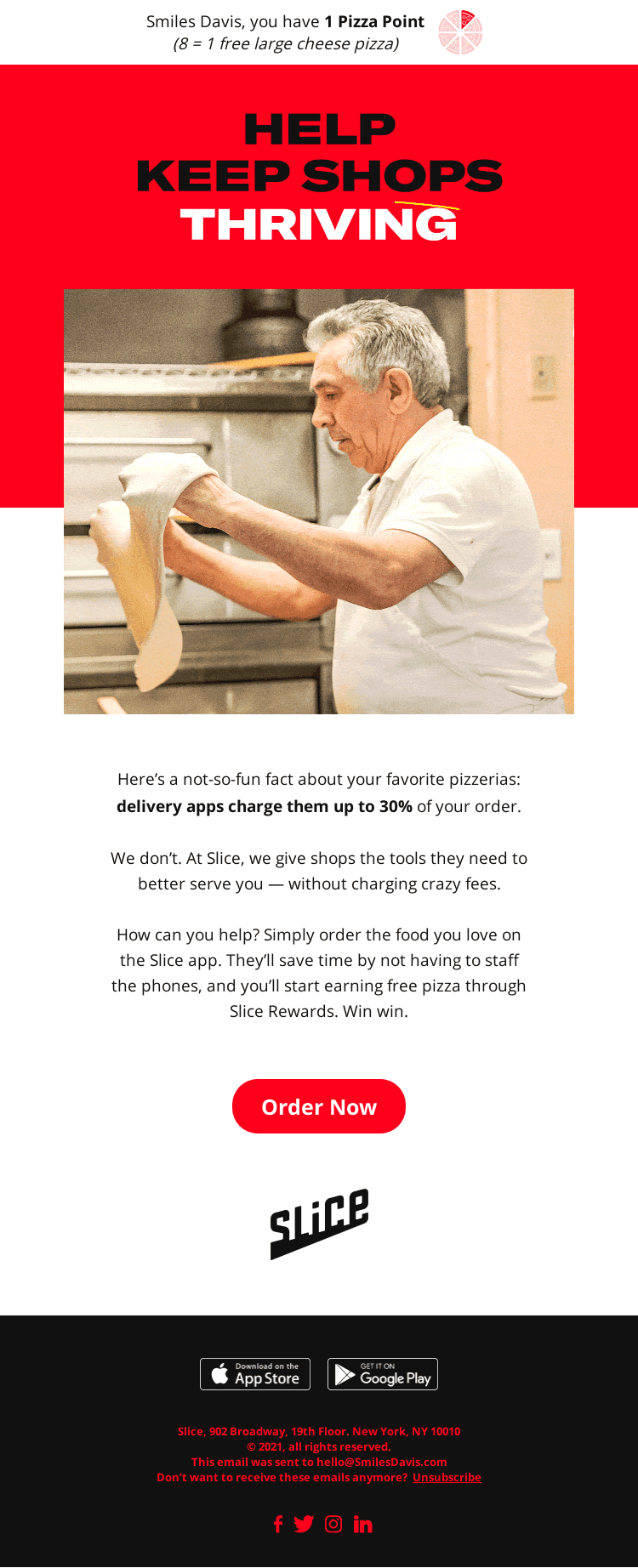 Order on the app 🇺🇸’s pizzerias trust.