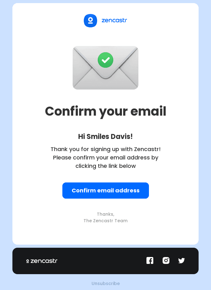 Please verify your email with Zencastr