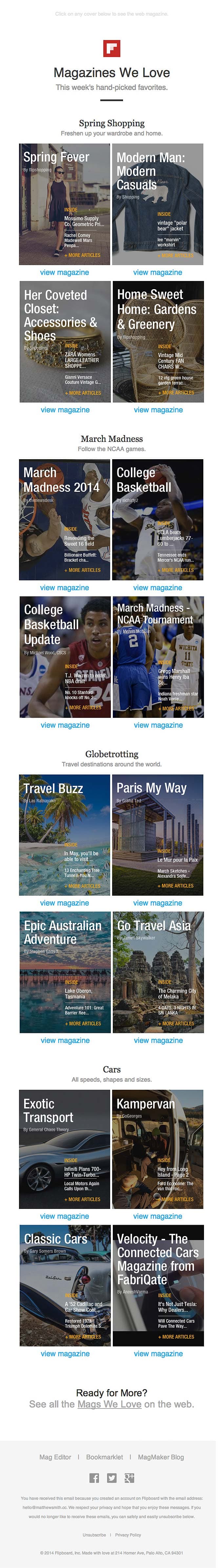 Product Update Email Design from Flipboard