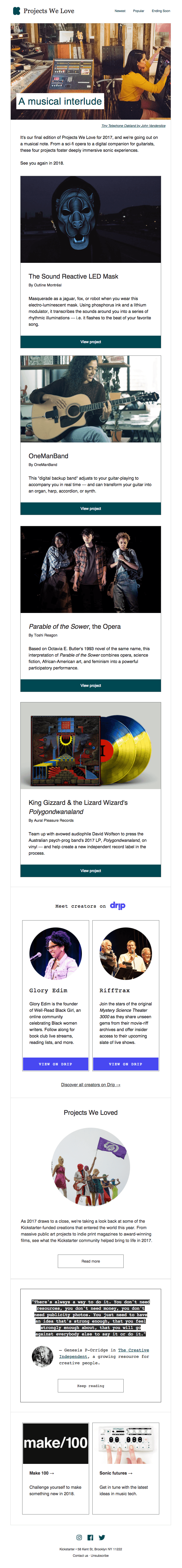 Projects We Love: A musical interlude