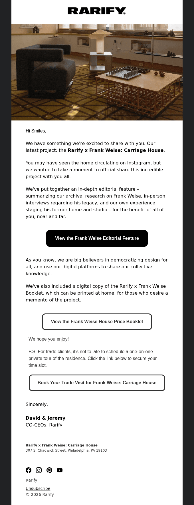 Digital Tour: Inside the Rarify x Frank Weise Carriage House