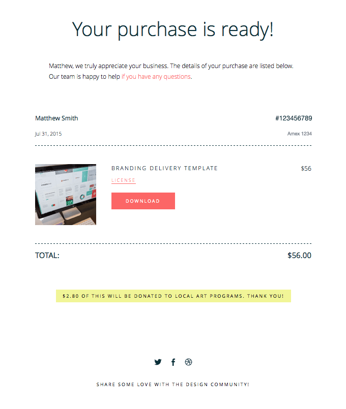 Receipt for your Sidecar Purchase