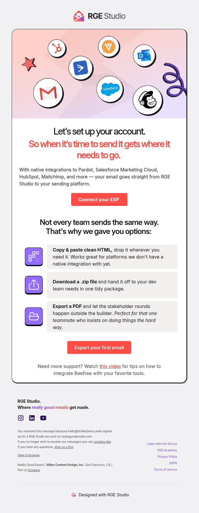 Export your email with just one click!