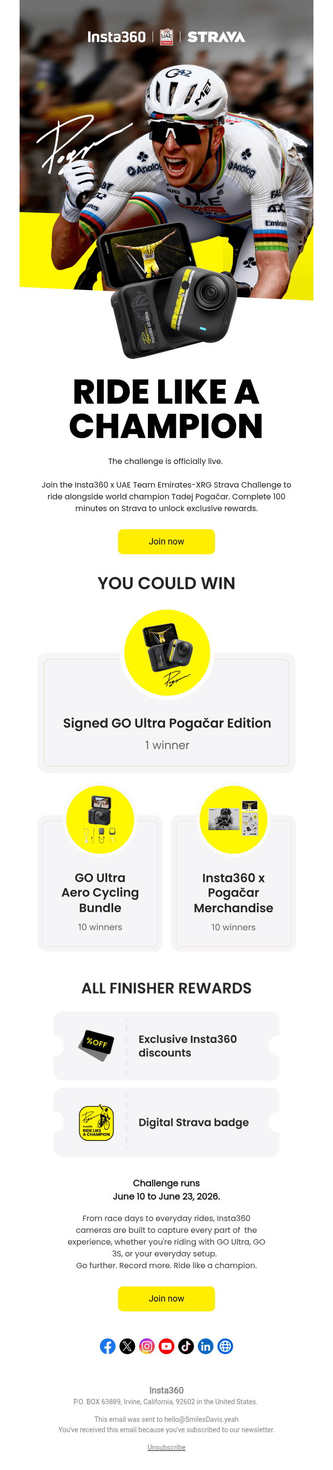 Ride Like a Champion with Insta360 x UAE Team