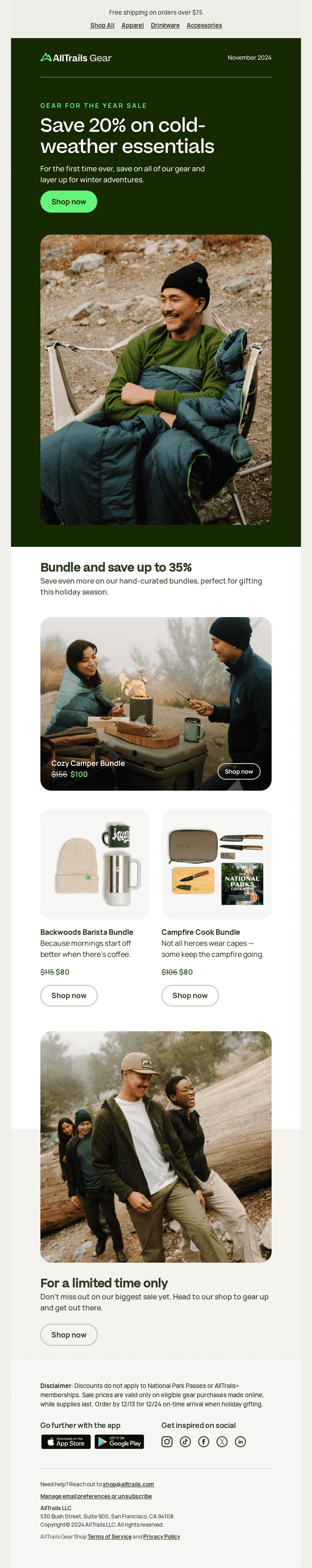 Save 20% sitewide and gear up for the year 🌲