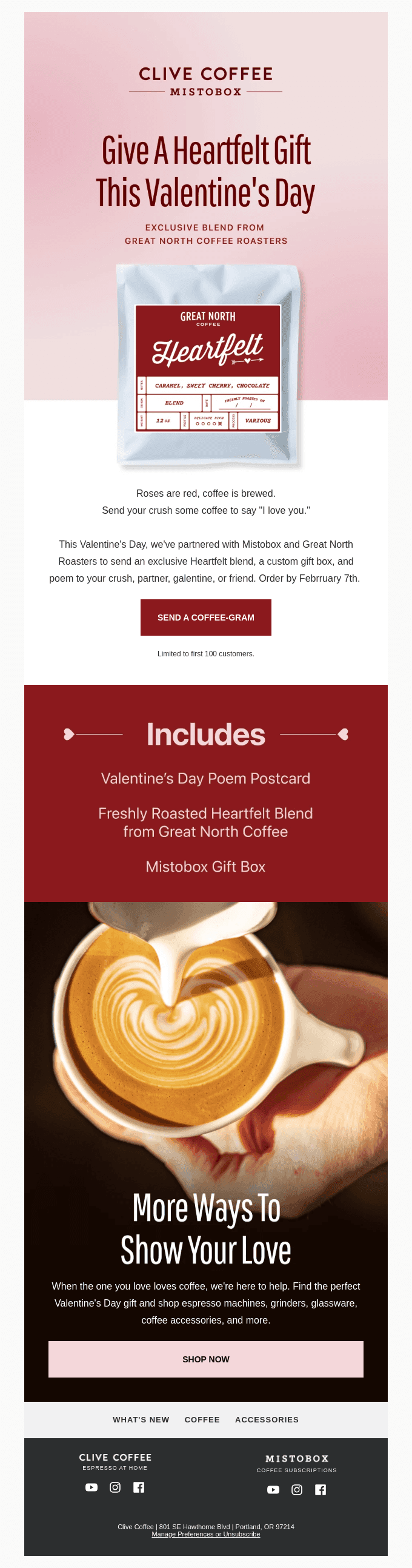 Send A Coffeegram To Your Valentine