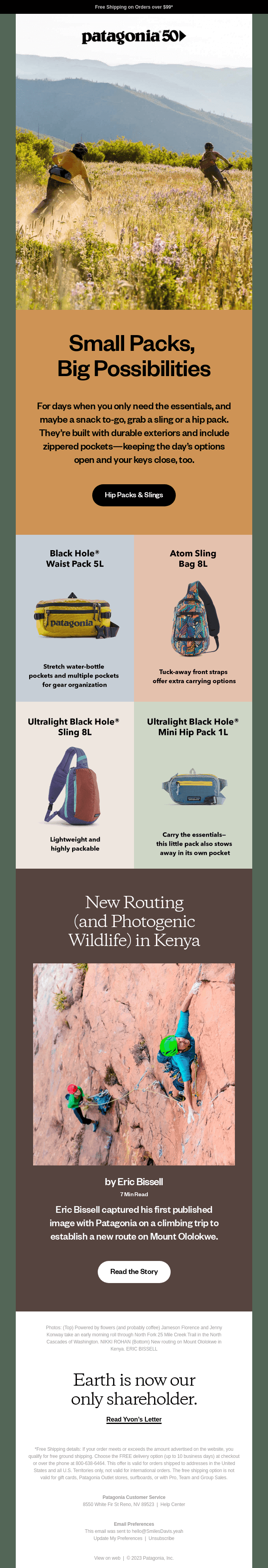 Small packs for going fast and light
