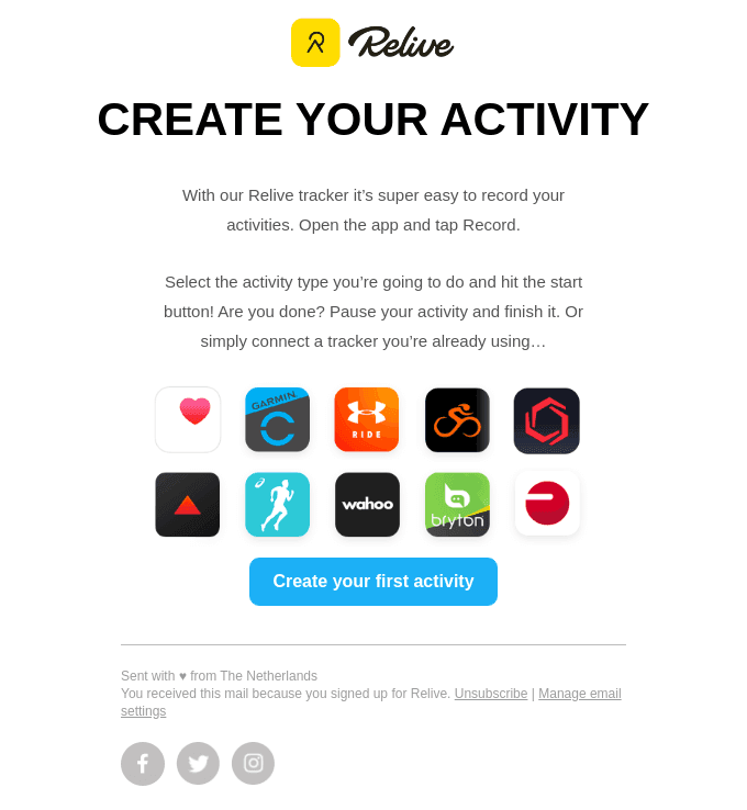Start recording your activities