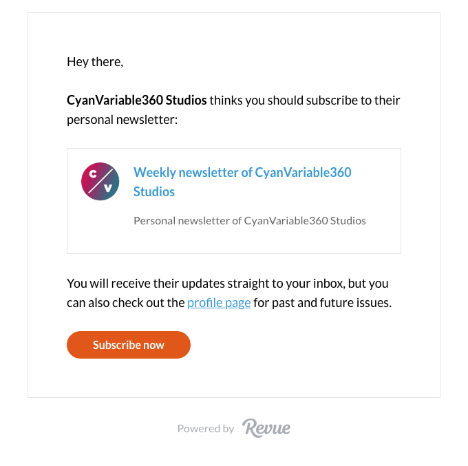 Subscribe to Weekly newsletter of CyanVariable360 Studios!