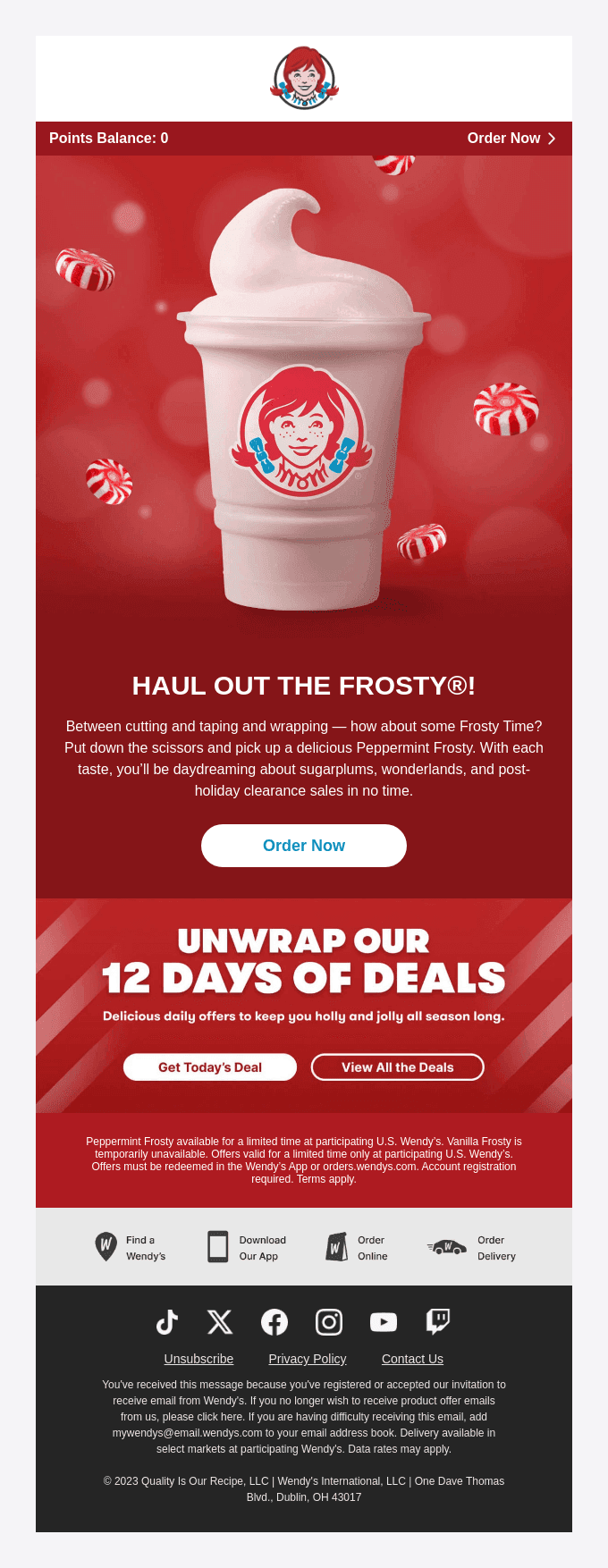 Take a break and take a big spoonful of Peppermint Frosty.