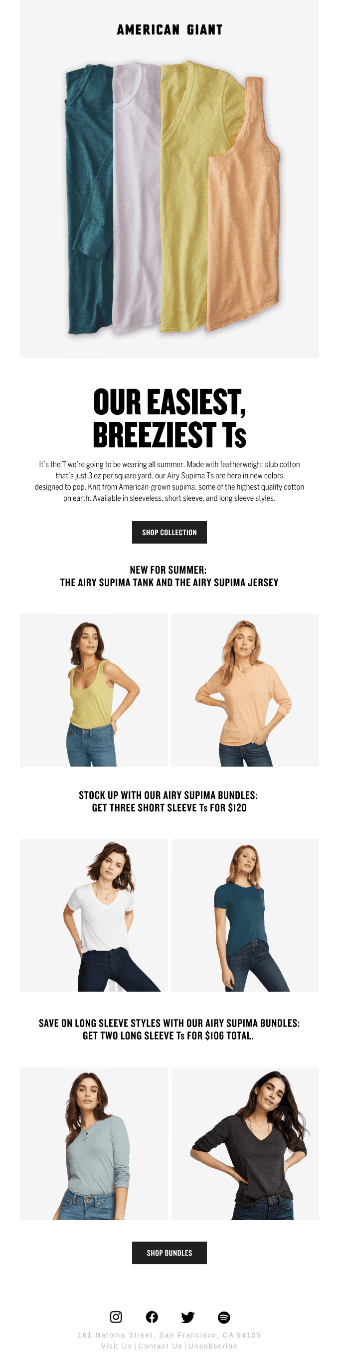 The Airy Supima Collection: now in new colors