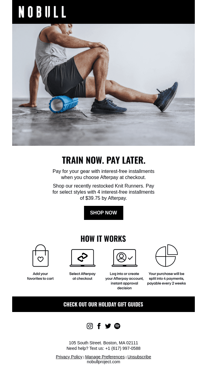 Train now, pay later with Afterpay.