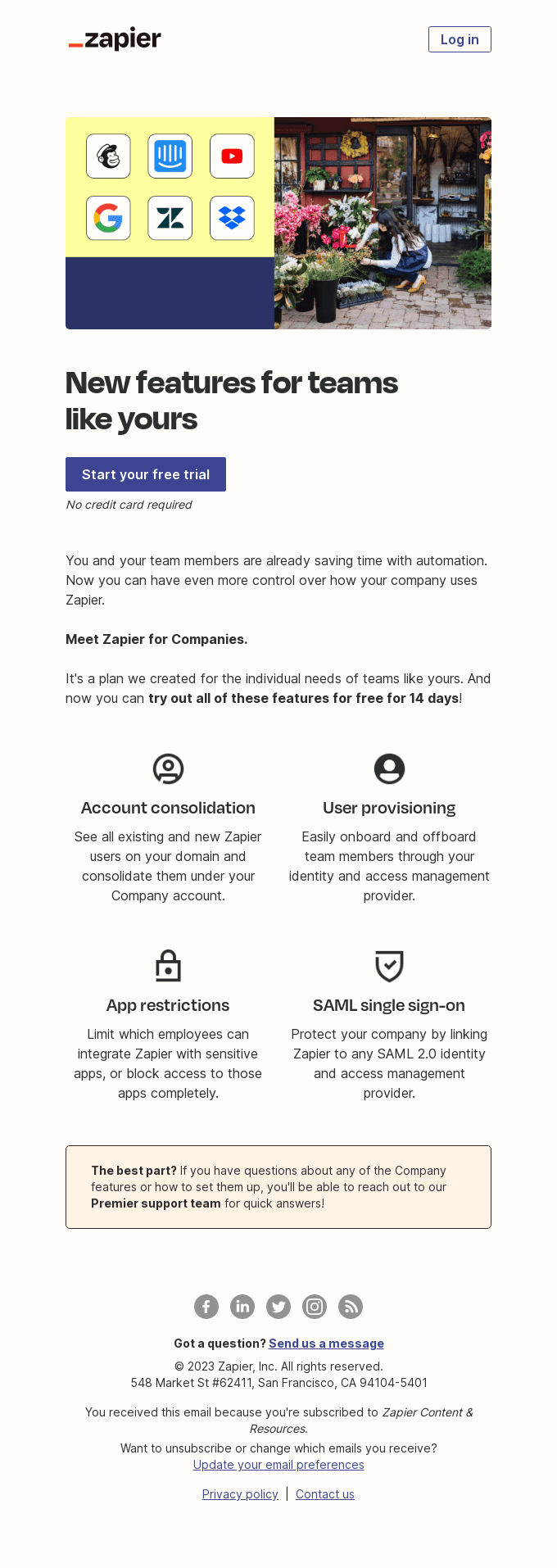Trial our Company plan free for 14 days!